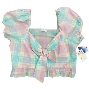 Abound Adley Plaid Crop Top